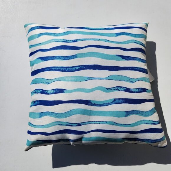 Outdoor Throw Pillow 16" Reversible Sea Turtle Nautical Ocean Coastal Crafted fr - Picture 4 of 11